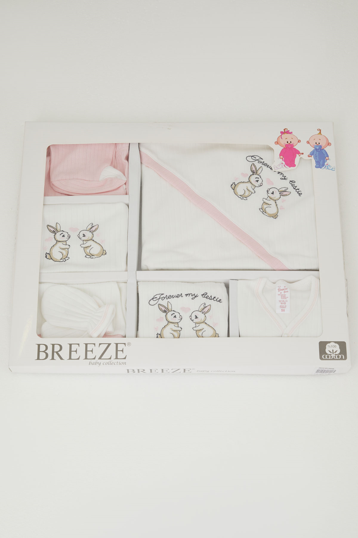 Breeze Kız Bebek Hastane Çıkışı 10 lu Sevimli Tavşancık Dostlar Nakışlı Ekru (0-3 Ay)