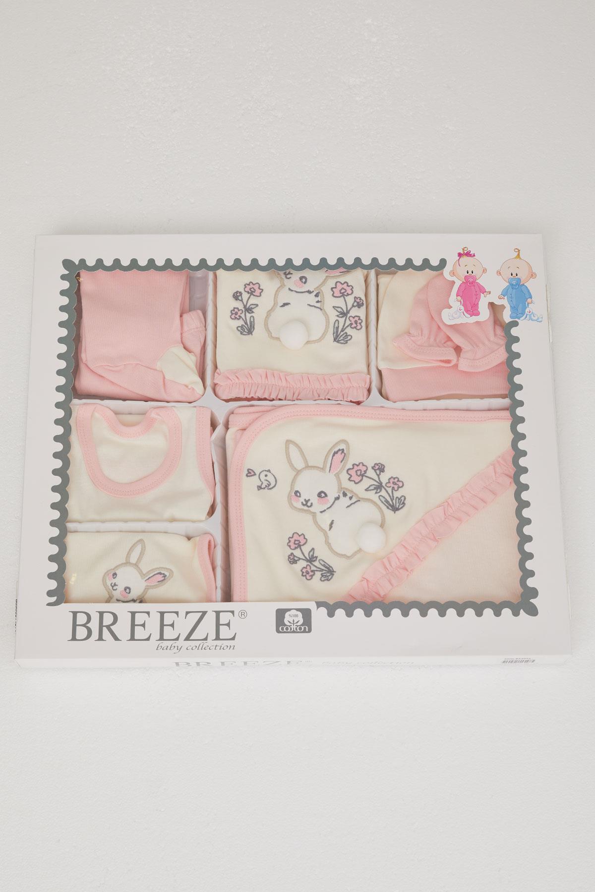 Breeze Kız Bebek Hastane Çıkışı 10 lu Tavşan Nakışlı & Çiçekli Krem (0-3 Ay)