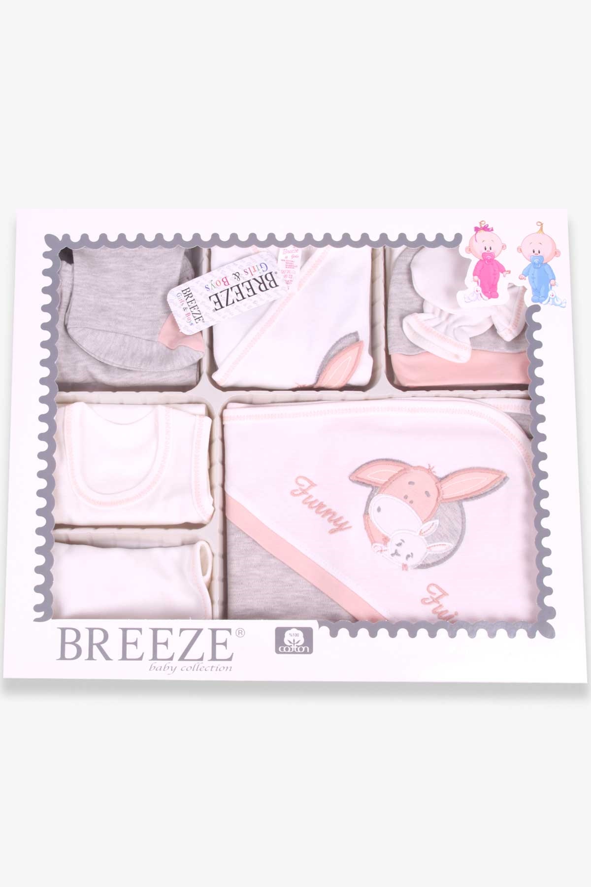 Breeze Kız Bebek Hastane Çıkışı 10 lu Nakışlı Ekru (0-3 Ay)