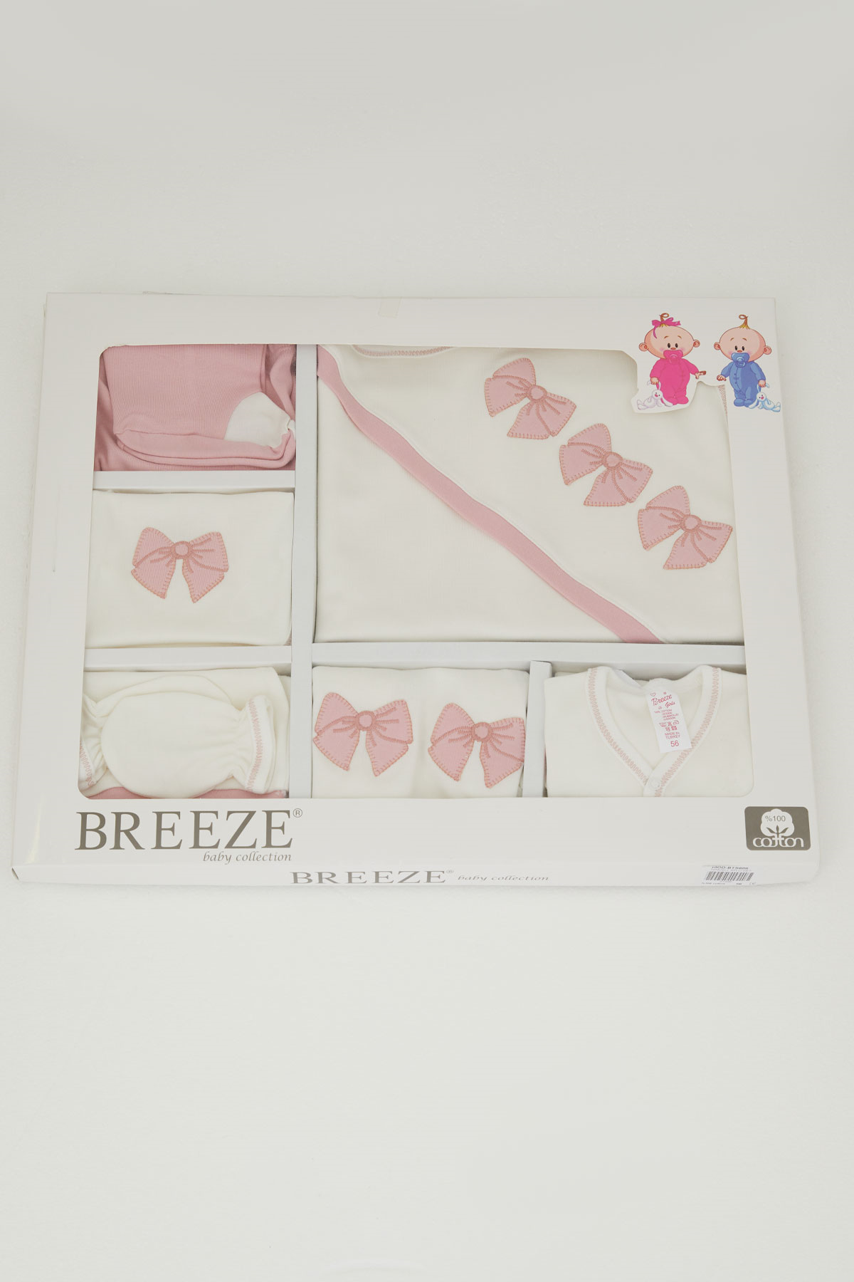 Breeze Kız Bebek Hastane Çıkışı 10 lu Fiyonk Nakışlı Ekru (0-3 Ay)