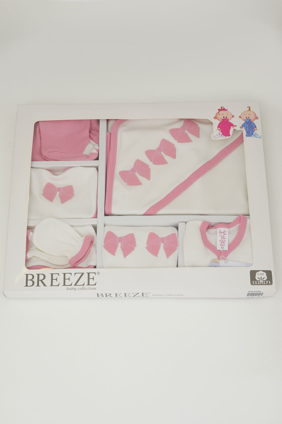 Breeze Kız Bebek Hastane Çıkışı 10 lu Fiyonk Nakışlı Ekru (0-3 Ay)