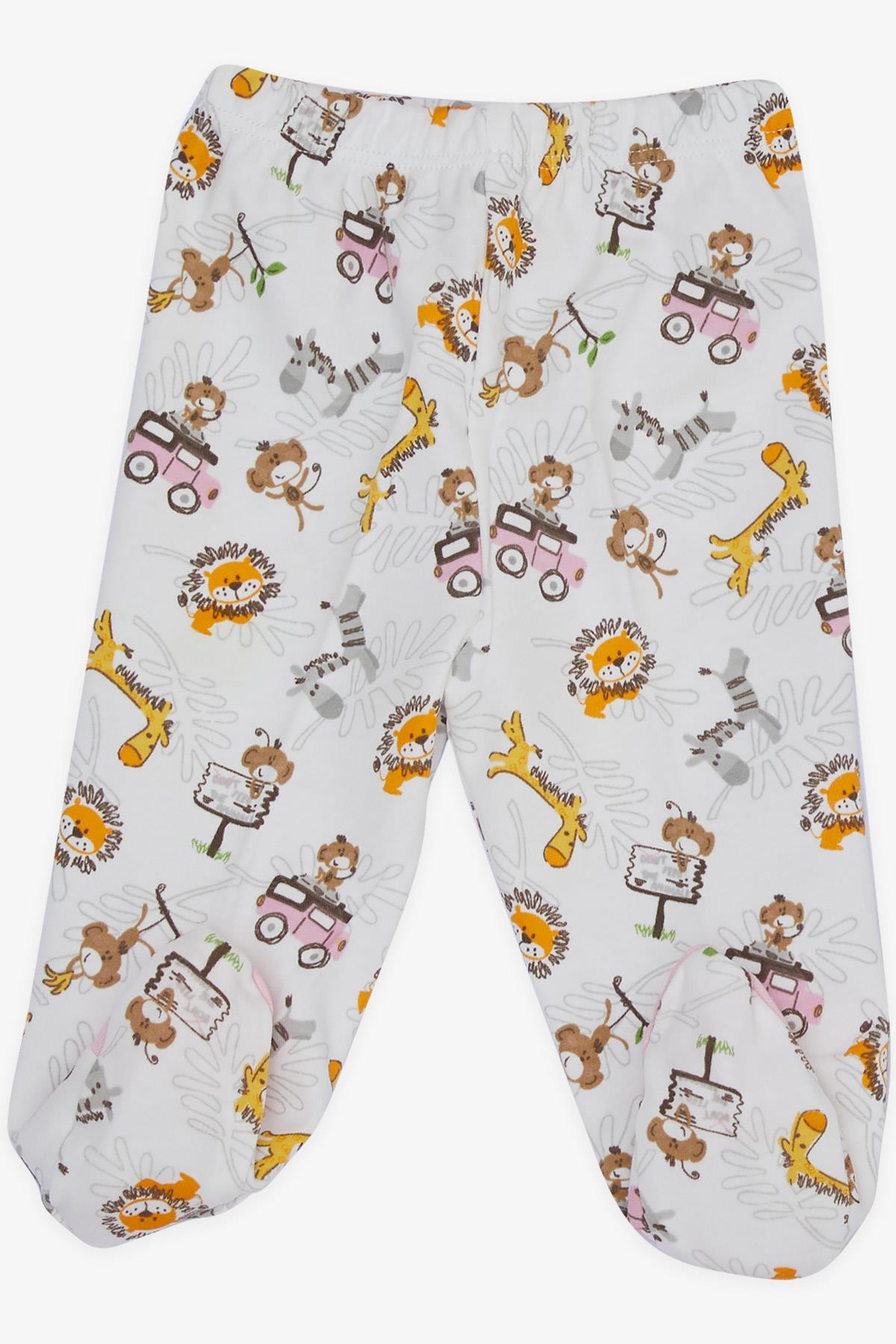 Breeze Kız Bebek Hastane Çıkışı 10 lu Safari Temalı Nakışlı Beyaz (0-3 Ay)