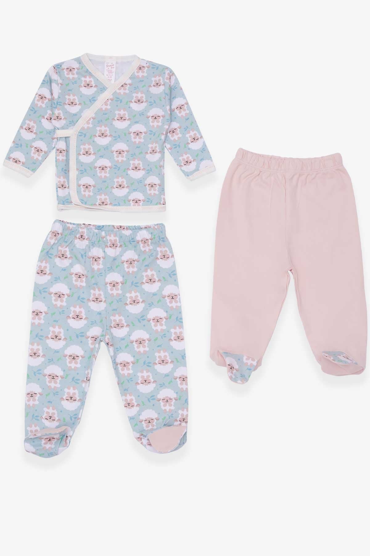 Breeze Kız Bebek Hastane Çıkışı 3 lü Kuzucuk Desenli Mint Yeşili (0-3 Ay-4 Ay)