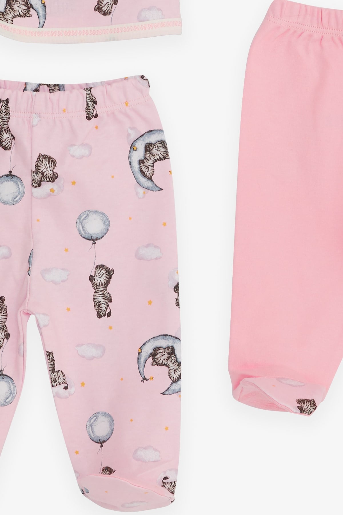 Breeze Kız Bebek Hastane Çıkışı 3 lü Zebra Desenli Pudra (0-3 Ay-4 Ay)