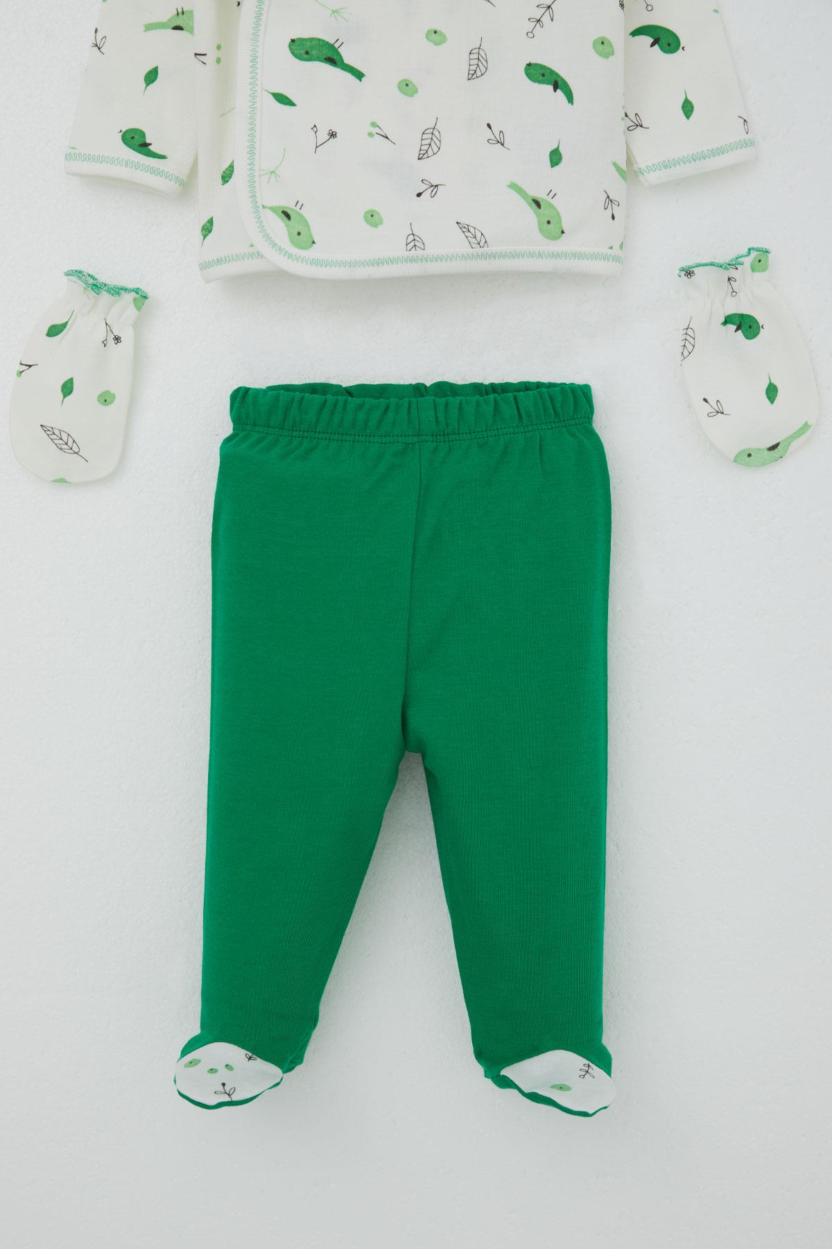 Breeze Kız Bebek Hastane Çıkışı 5 li Bahar Temalı Sevimli Minik Serçe Desenli Ekru (0-3 Ay)