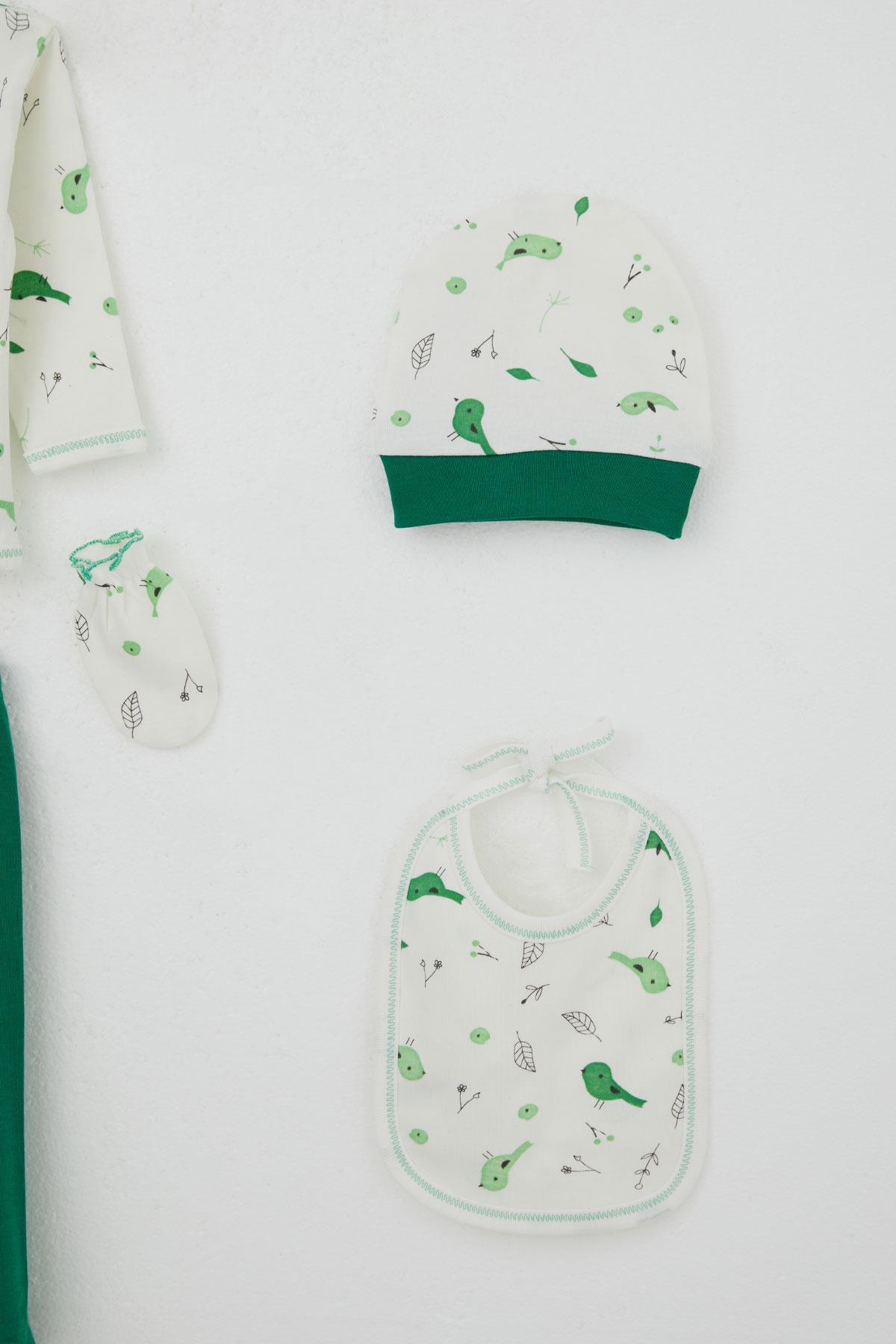 Breeze Kız Bebek Hastane Çıkışı 5 li Bahar Temalı Sevimli Minik Serçe Desenli Ekru (0-3 Ay)