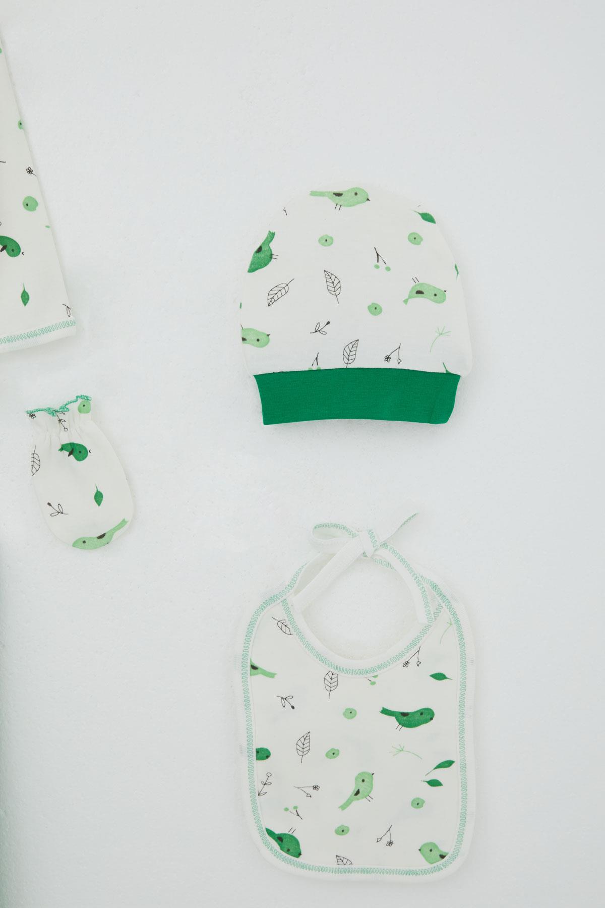 Breeze Kız Bebek Hastane Çıkışı 5 li Bahar Temalı Sevimli Minik Serçe Desenli Ekru (0-3 Ay)