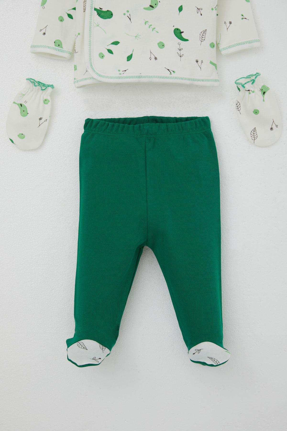 Breeze Kız Bebek Hastane Çıkışı 5 li Bahar Temalı Sevimli Minik Serçe Desenli Ekru (0-3 Ay)