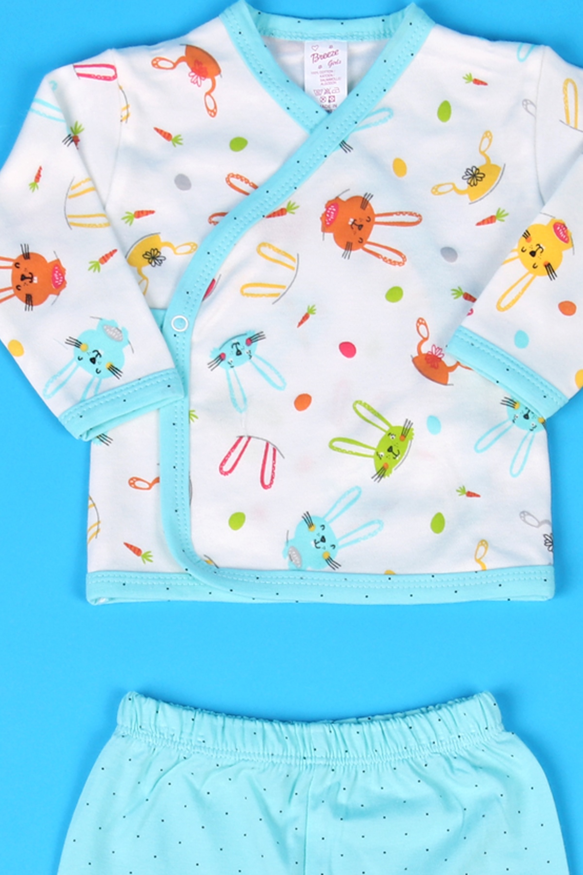 Breeze Kız Bebek Hastane Çıkışı 5 li Tavşanlı Turkuaz (0-3 Ay-)
