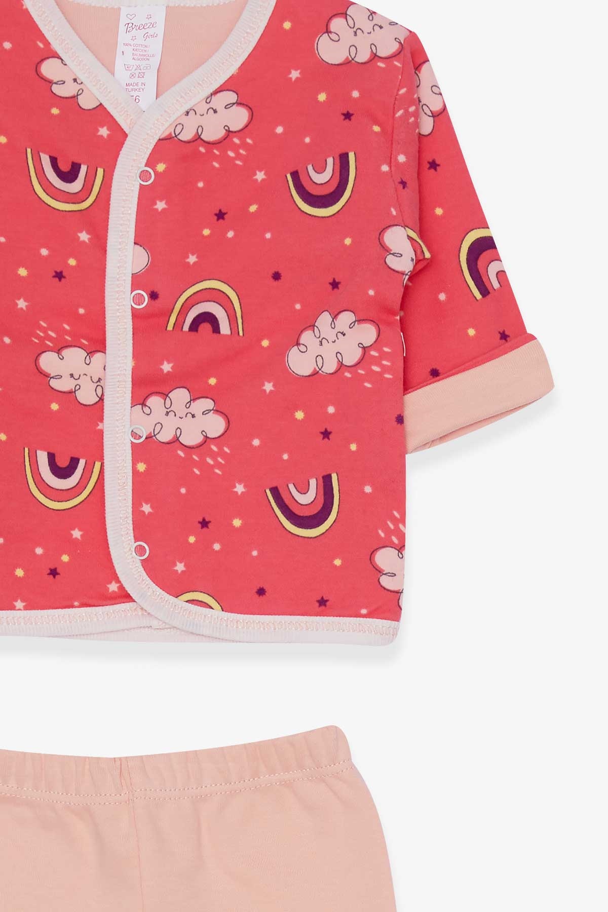 Breeze Kız Bebek Hastane Çıkışı 8 li Bulut Desenli Pembe (0-3 Ay)