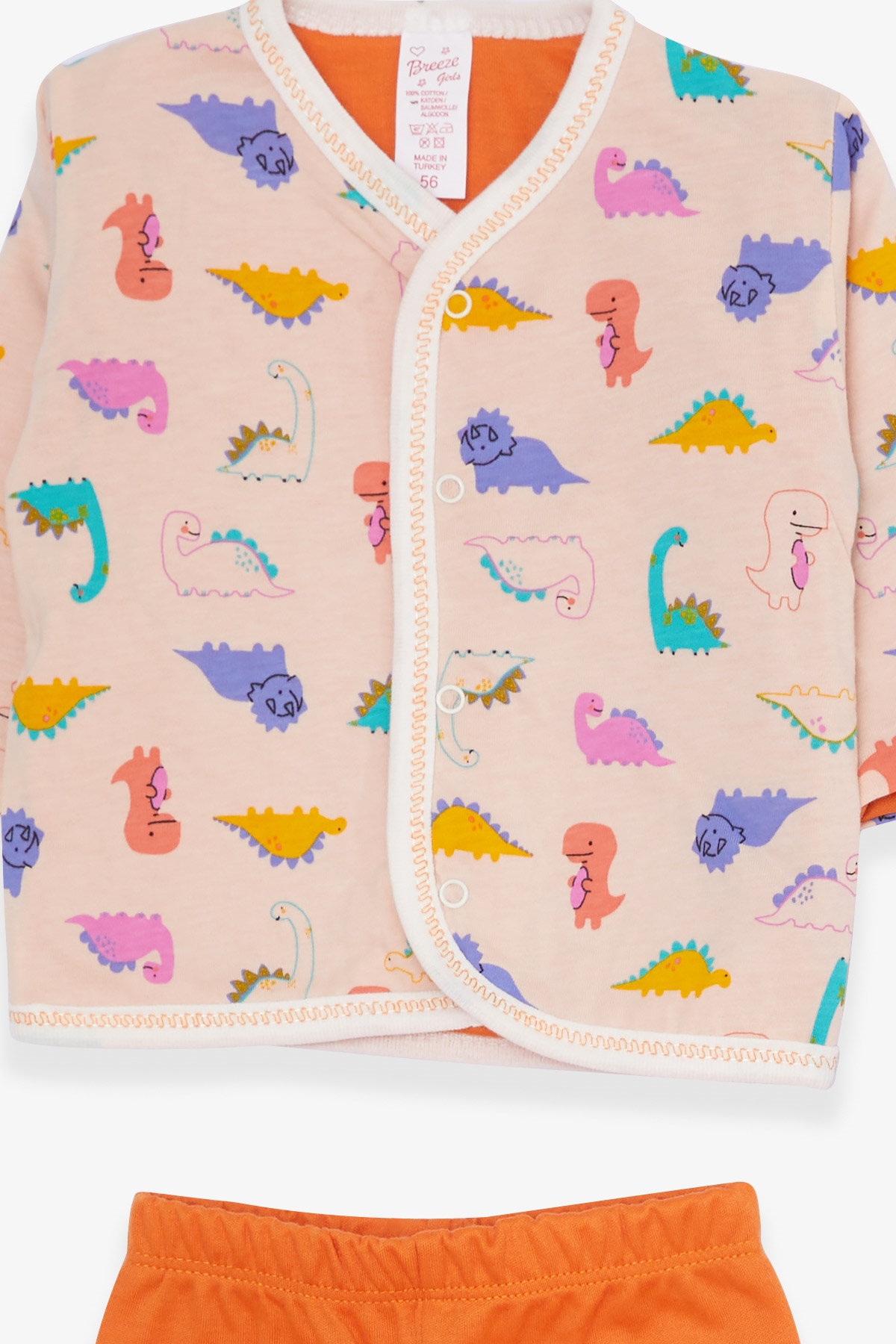 Breeze Kız Bebek Hastane Çıkışı 8 li Bebek Dinozor Desenli Pudra (0-3 Ay)