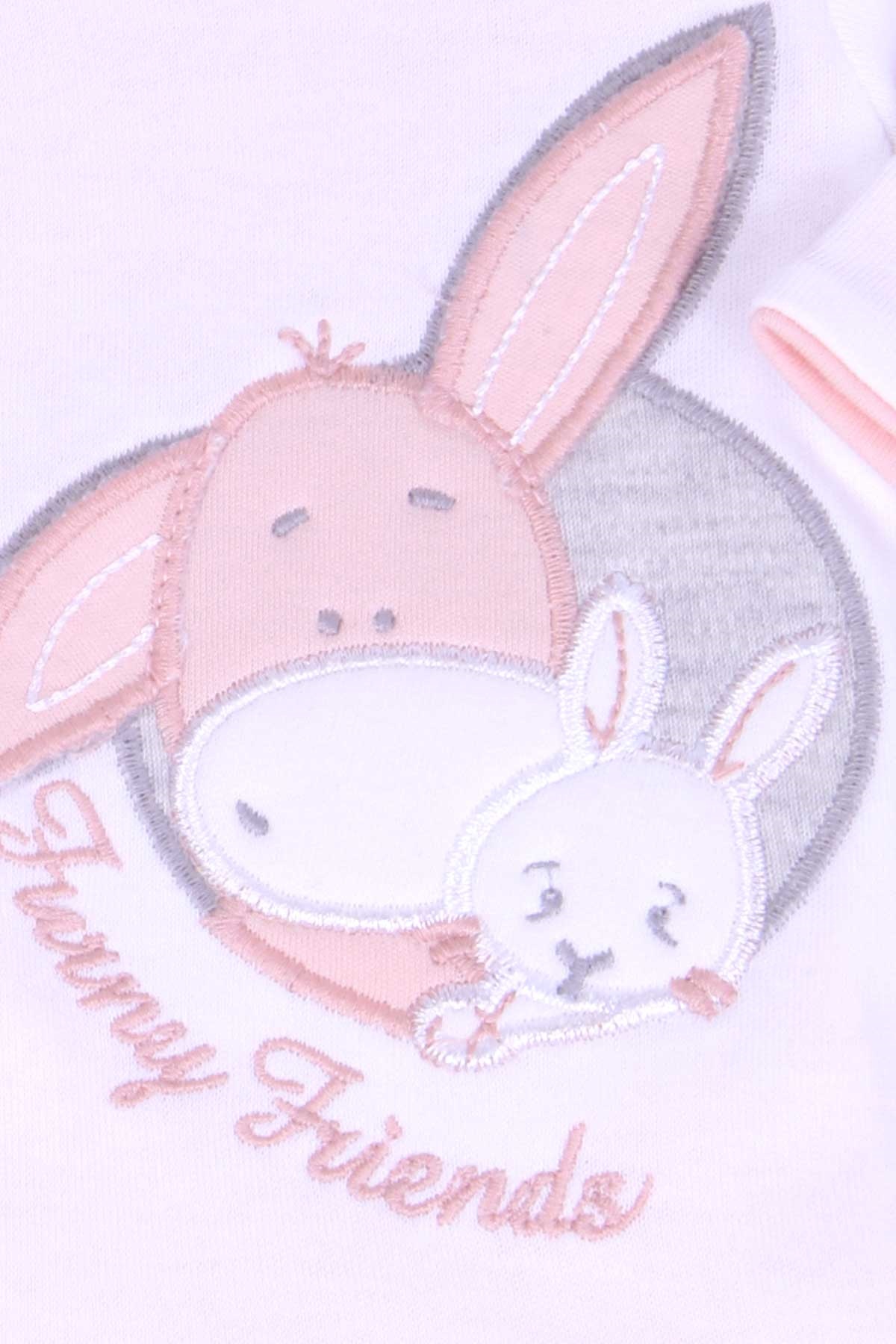 Breeze Kız Bebek Hastane Çıkışı 8 li Eğlenceli Hayvanlar Nakışlı Ekru (0-3 Ay)