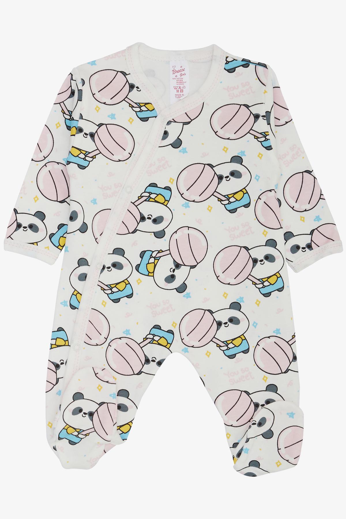 Breeze Kız Bebek Hastane Çıkışı 8 li Sevimli Şekerci Panda Desenli Beyaz (0-3 Ay)