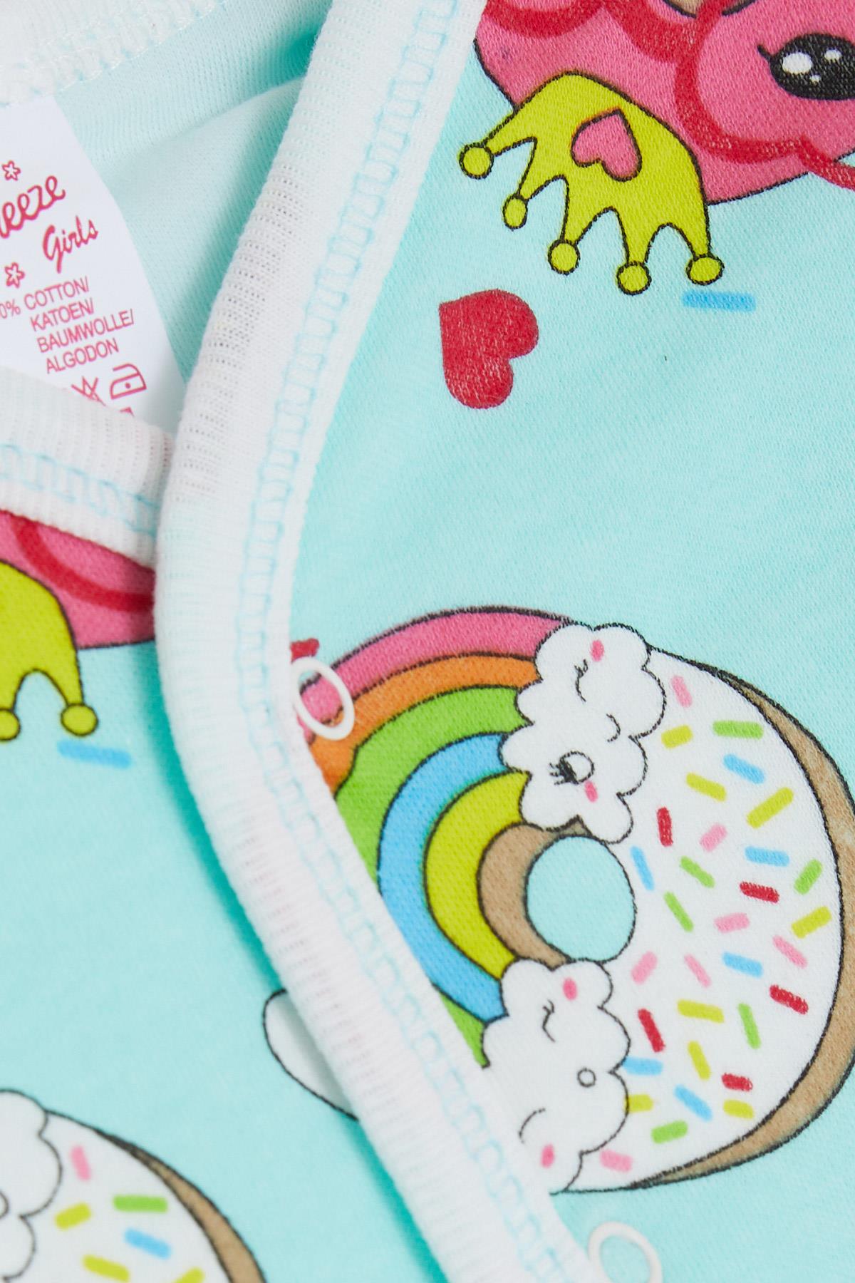 Breeze Kız Bebek Hastane Çıkışı 8 li Sevimli Donut Desenli Su Yeşili (0-3 Ay)