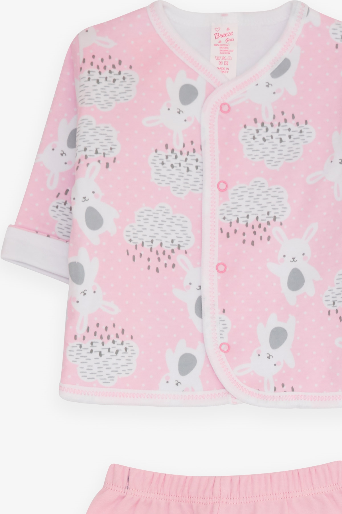 Breeze Kız Bebek Hastane Çıkışı 8 li Tavşancık Desenli Pembe (0-3 Ay)