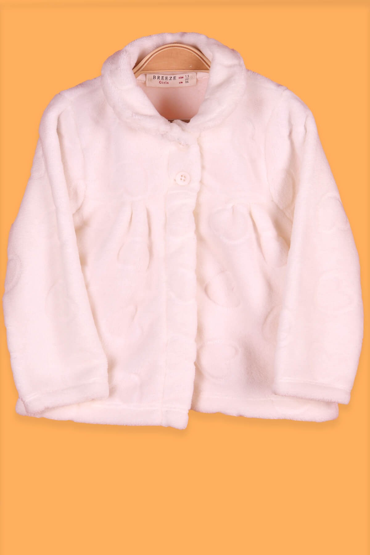 Breeze Kız Bebek Hırka Kalpli Ekru (6 Ay-2 Yaş)