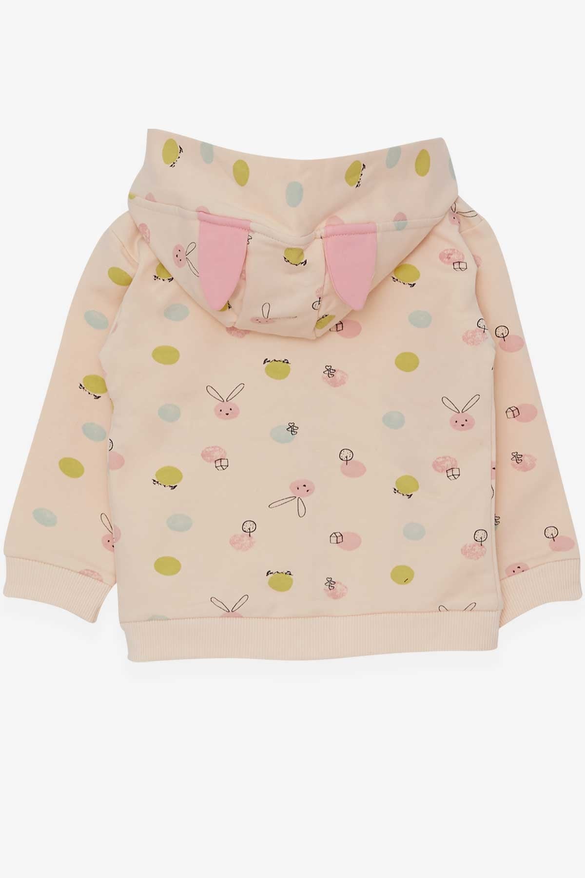 Breeze Kız Bebek Hırka Tavşancık Desenli Krem (9 Ay-3 Yaş)