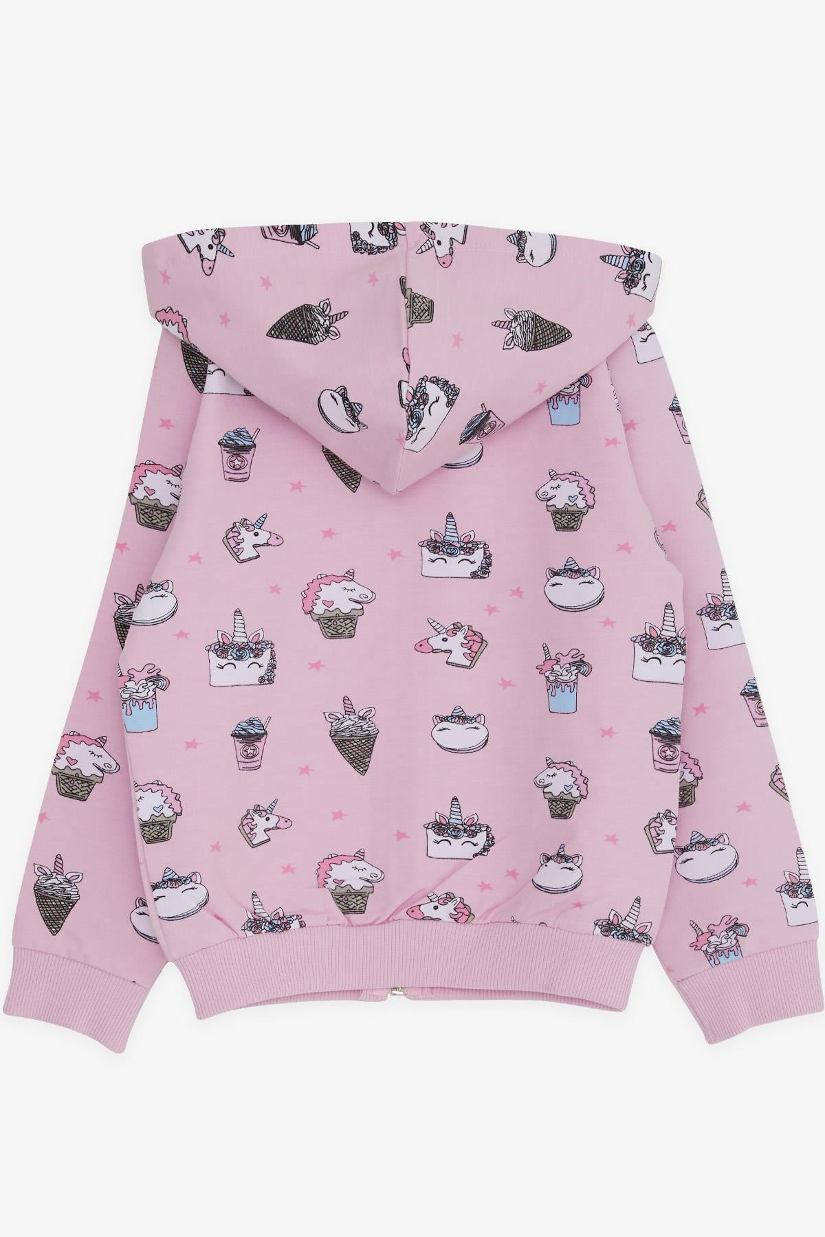 Breeze Kız Bebek Hırka Unicorn Baskılı Pembe (9 Ay-3 Yaş)