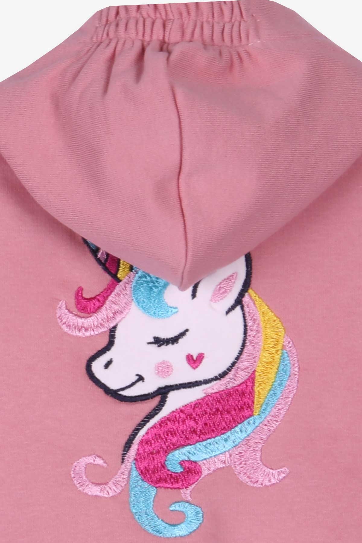 Breeze Kız Bebek Hırka Unicorn Gülkurusu (9 Ay-3 Yaş)