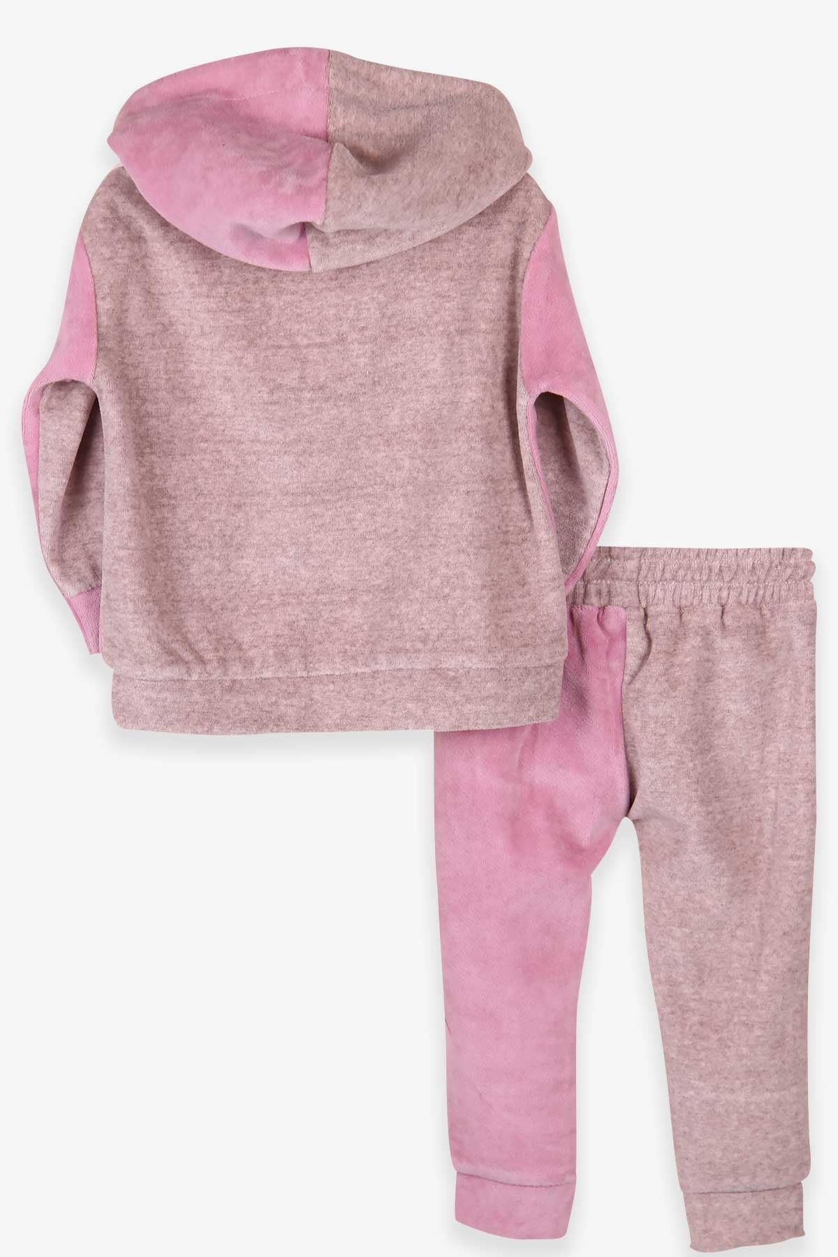 Breeze Kız Bebek Kadife Eşofman Takımı Nakışlı Pudra (6 Ay)
