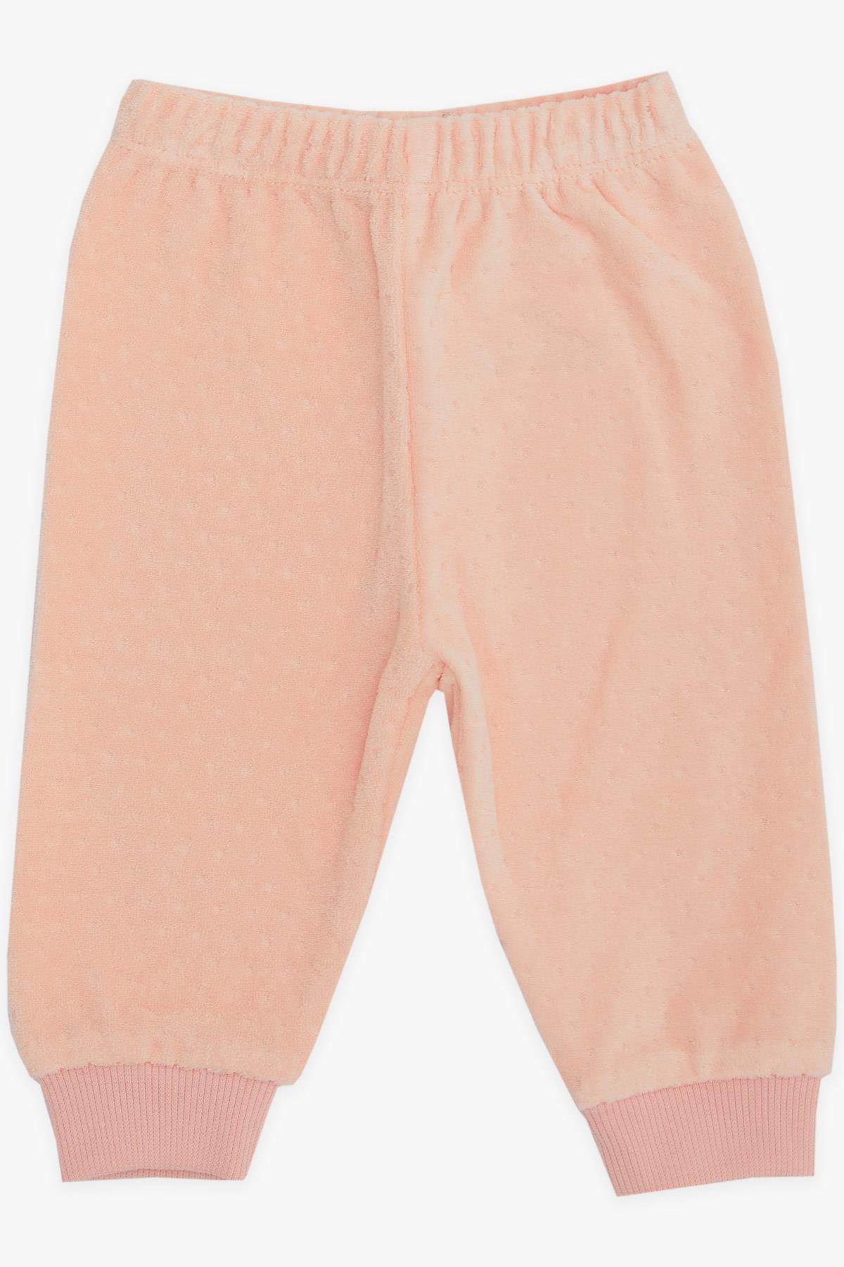 Breeze Kız Bebek Kadife Pijama Takımı Arıcık Nakışlı Ekru (0-3 Ay-9 Ay)