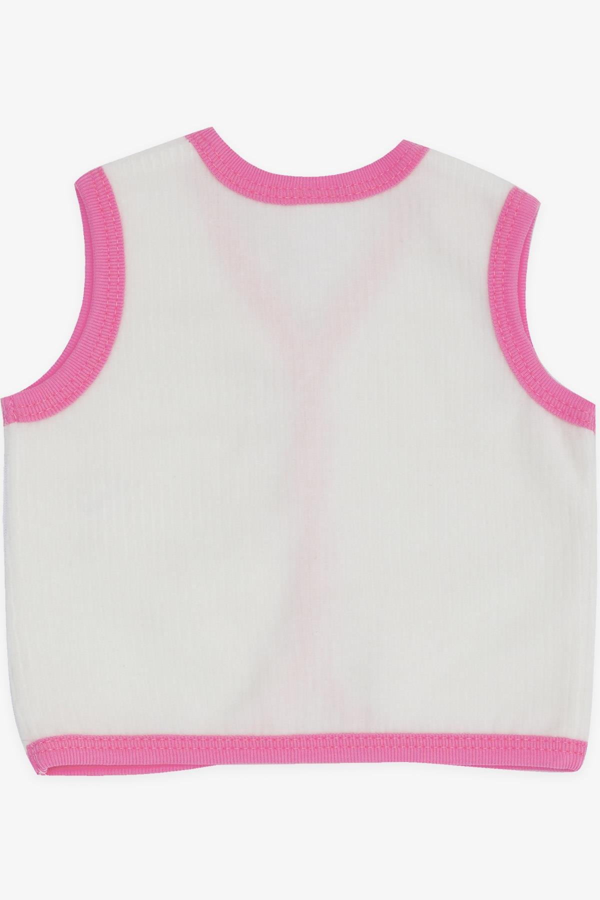 Breeze Kız Bebek Kadife Yelek Düğmeli Beyaz (0-3-9 Ay)