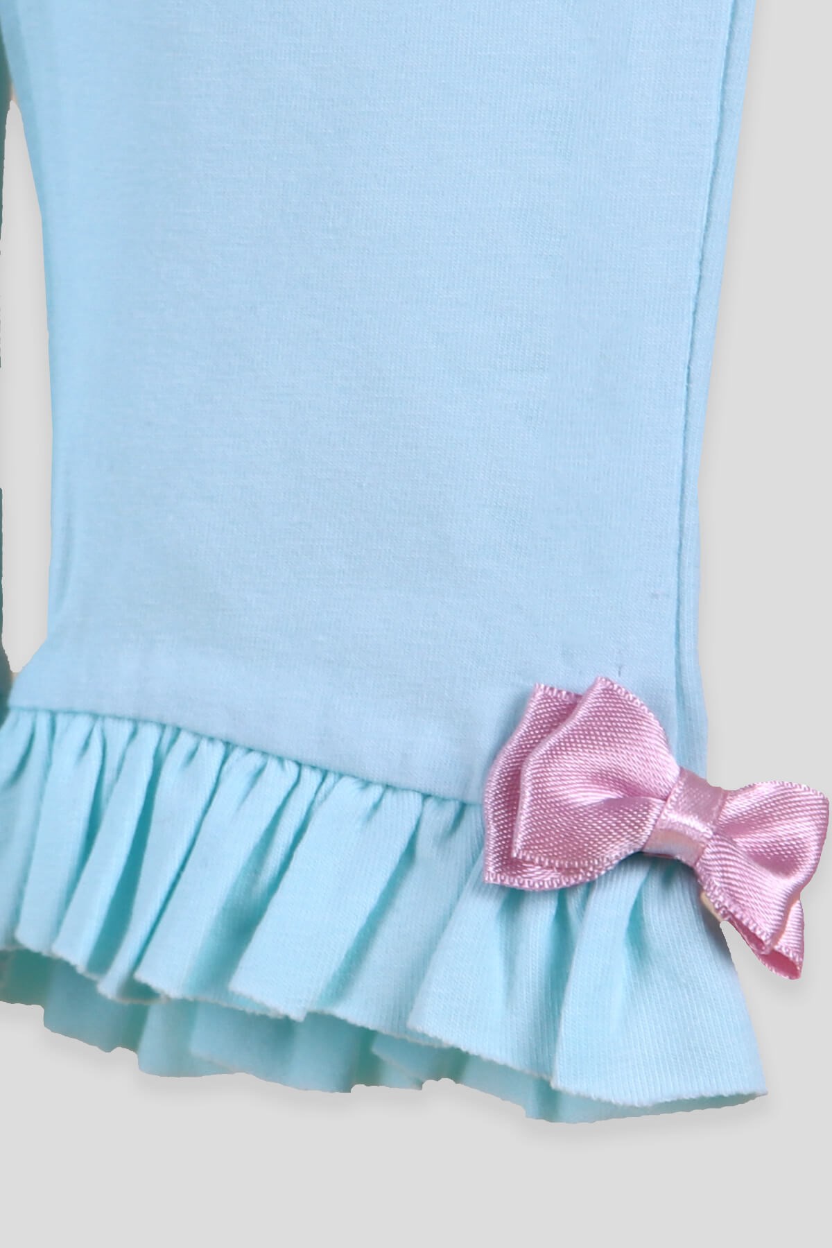 Breeze Kız Bebek Kapri Fiyonklu Fırfırlı Turkuaz (9 Ay-5 Yaş)
