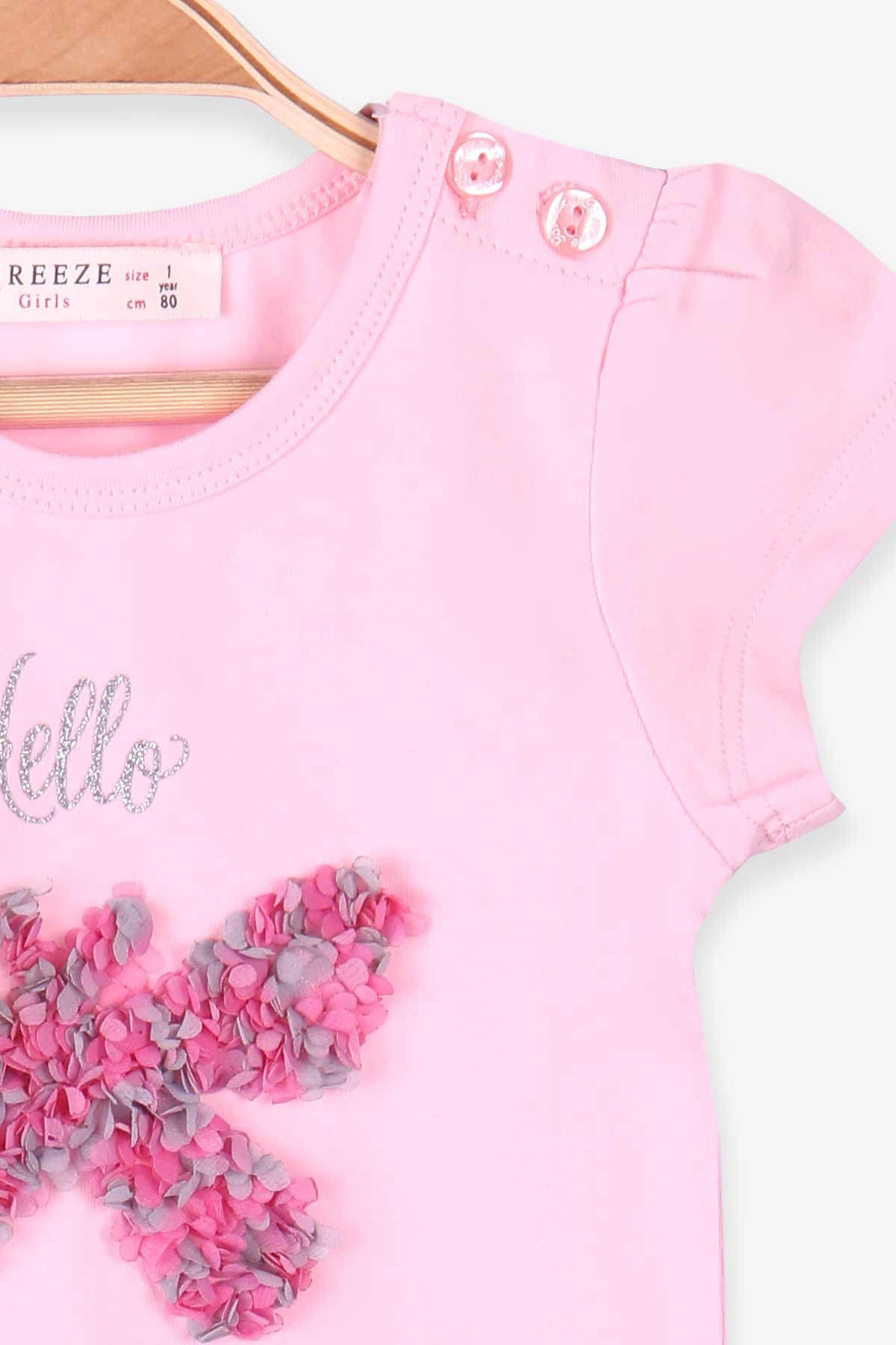 Breeze Kız Bebek Kapri Taytlı Takım Kelebekli Pudra (9 Ay-2 Yaş)