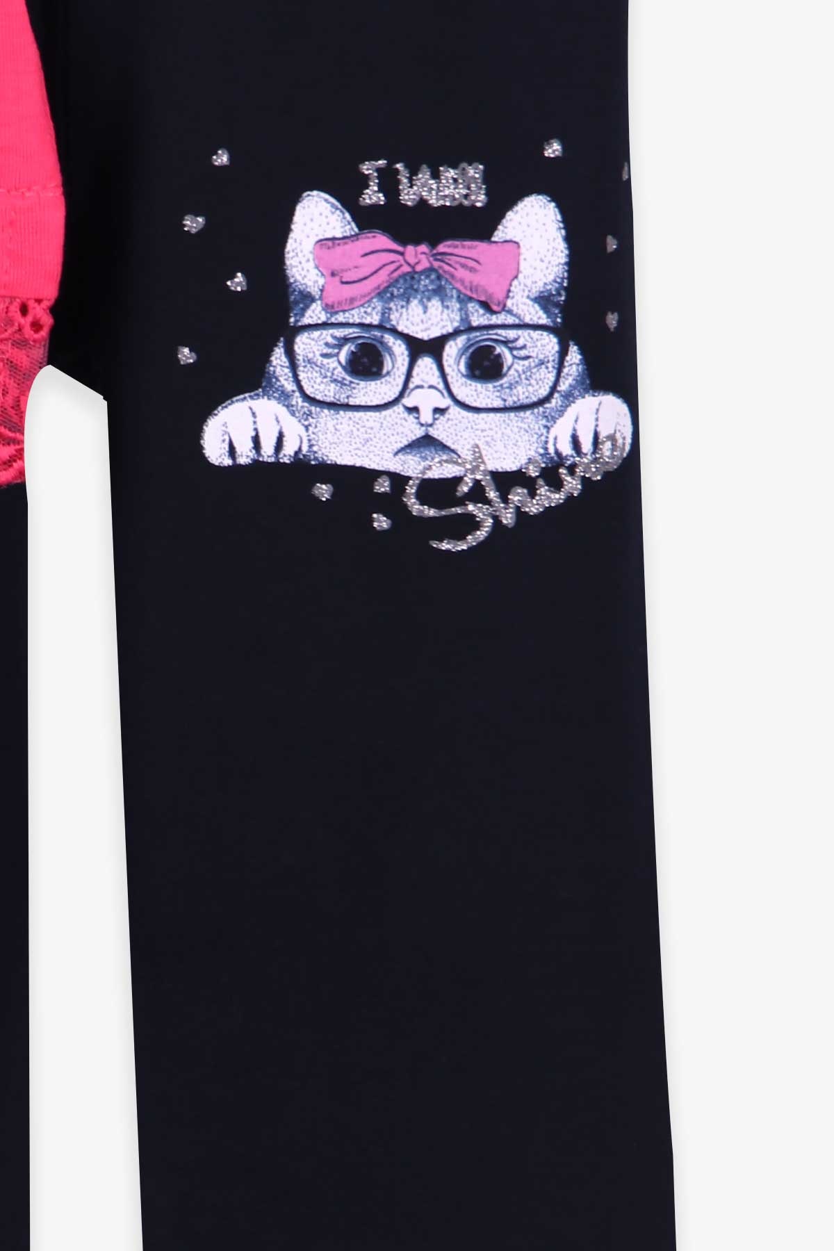 Breeze Kız Bebek Kapri Taytlı Takım Kız Baskılı Pembe (2 Yaş)