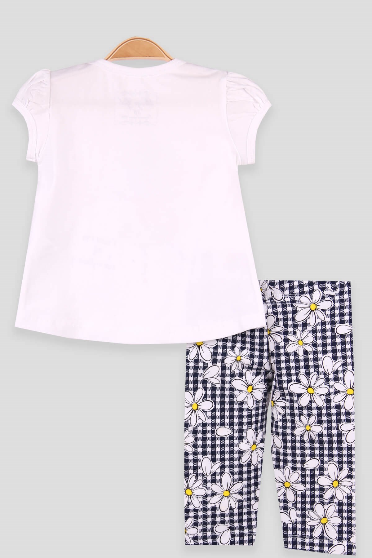 Breeze Kız Bebek Kapri Taytlı Takım Simli Kız Baskılı Ekru (1.5-5 Yaş)