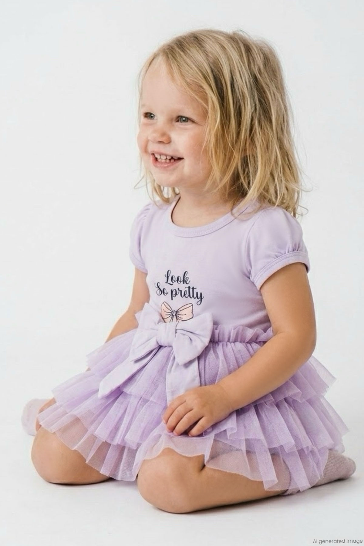 Breeze Kız Bebek Kısa Kollu Çıtçıtlı Zıbın Elbise Tütü Etekli Fiyonk Detaylı Lila (6 Ay-2 Yaş)