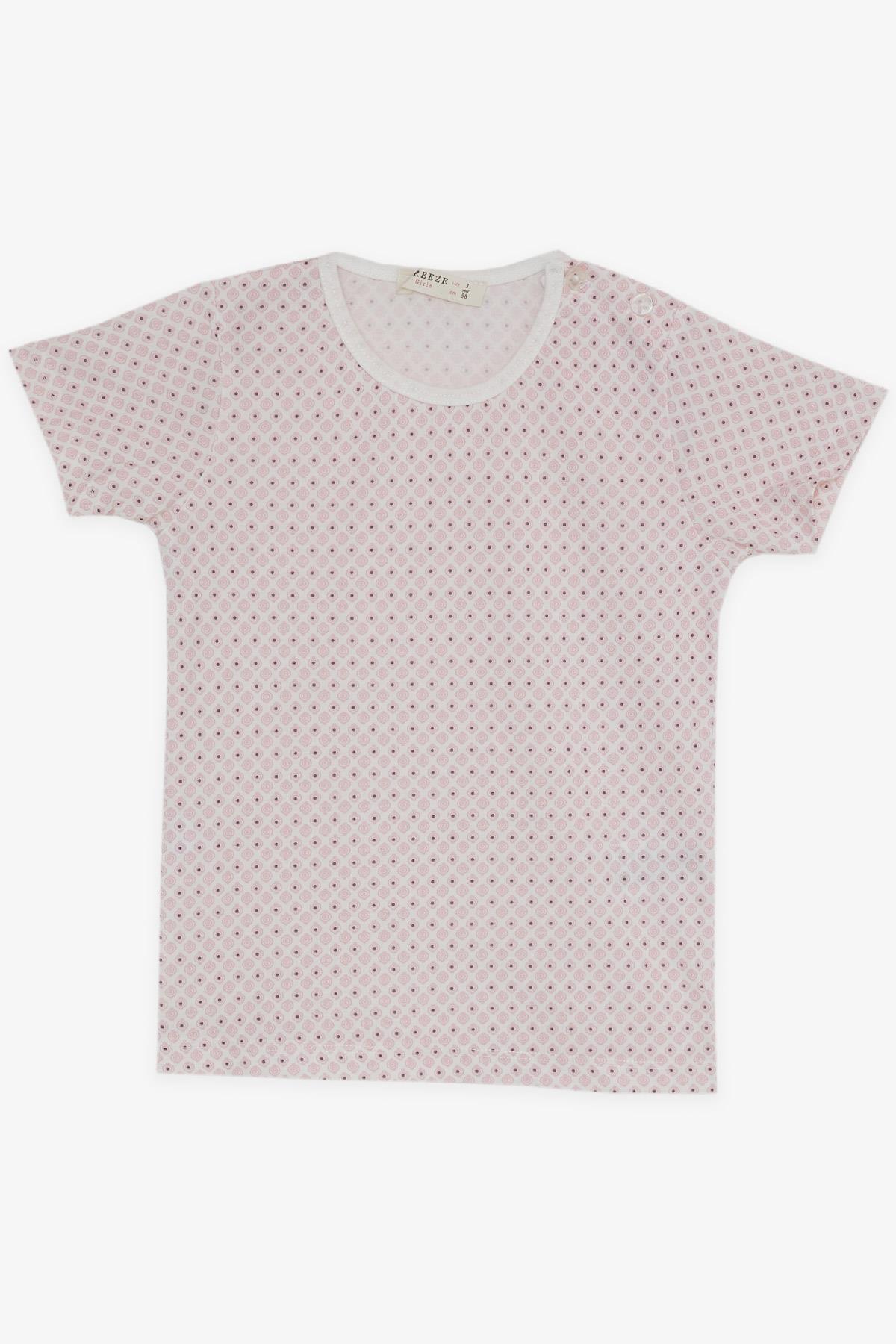Breeze Kız Bebek Kısa Kollu Pijama Takımı Desenli Pembe (9 Ay-3 Yaş)