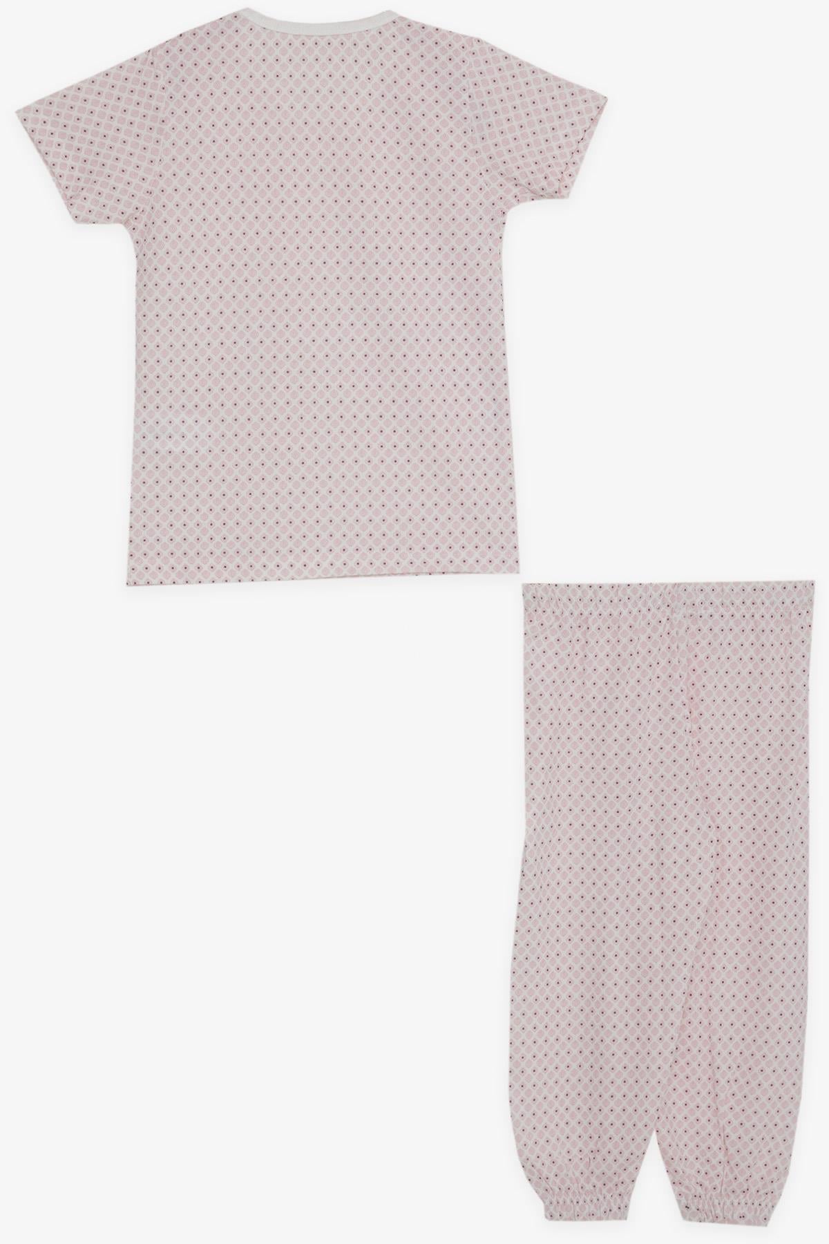 Breeze Kız Bebek Kısa Kollu Pijama Takımı Desenli Pembe (9 Ay-3 Yaş)
