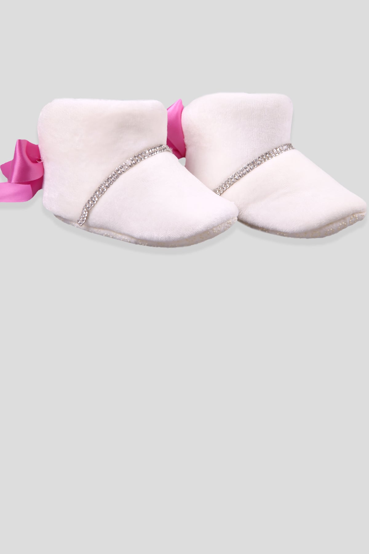 Breeze Kız Bebek Panduf Taşlı Fiyonklu Fuşya (Standart)