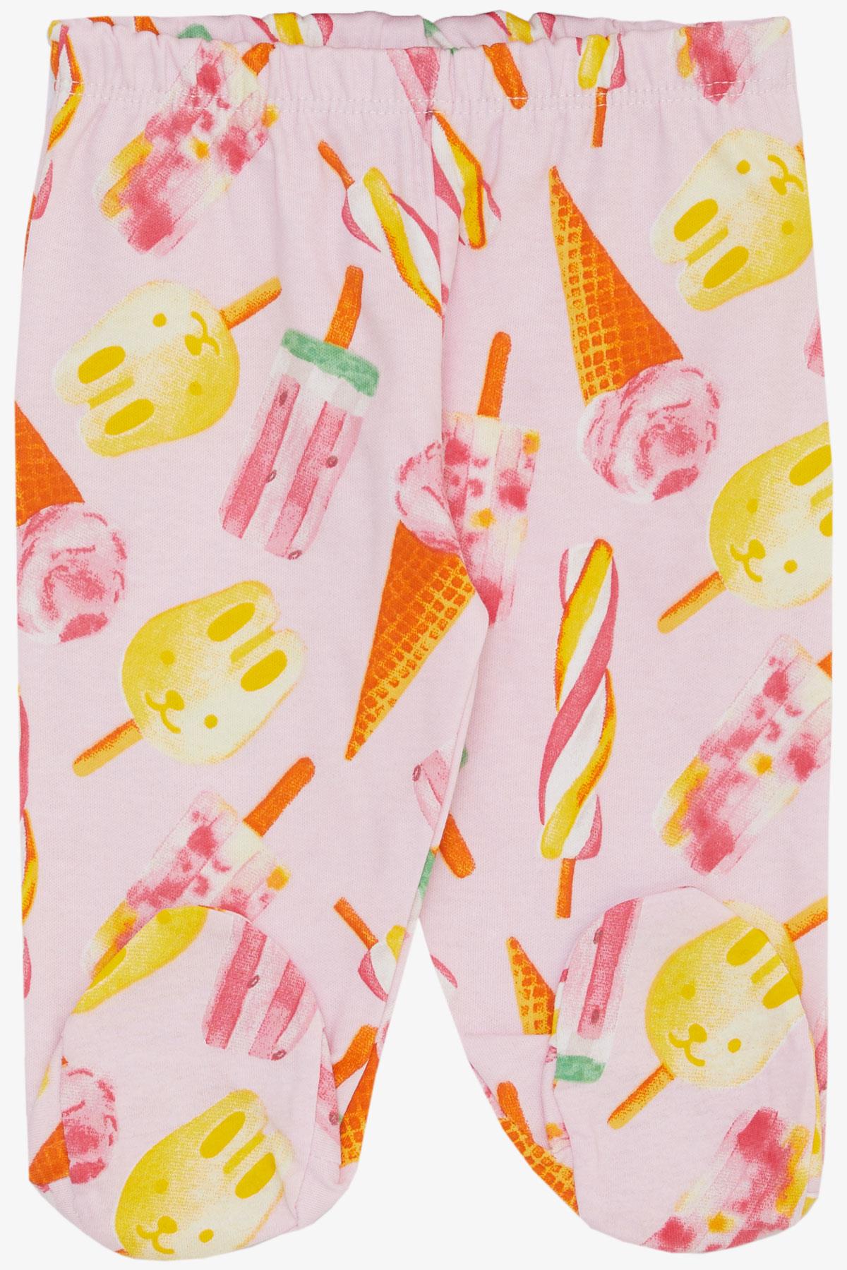 Breeze Kız Bebek Patikli Alt Dondurma Desenli Pembe (6 Ay)