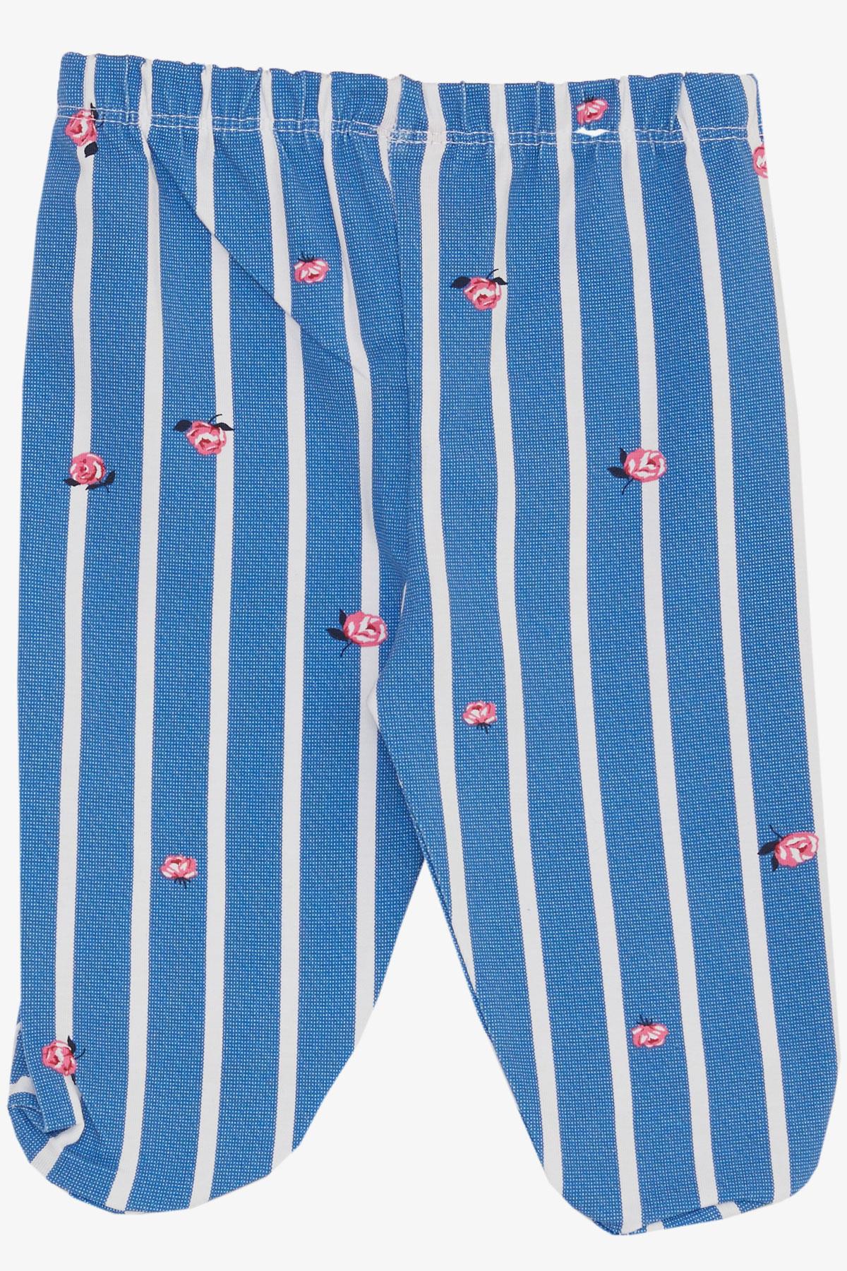 Breeze Kız Bebek Patikli Alt Gül Desenli Mavi (6 Ay)