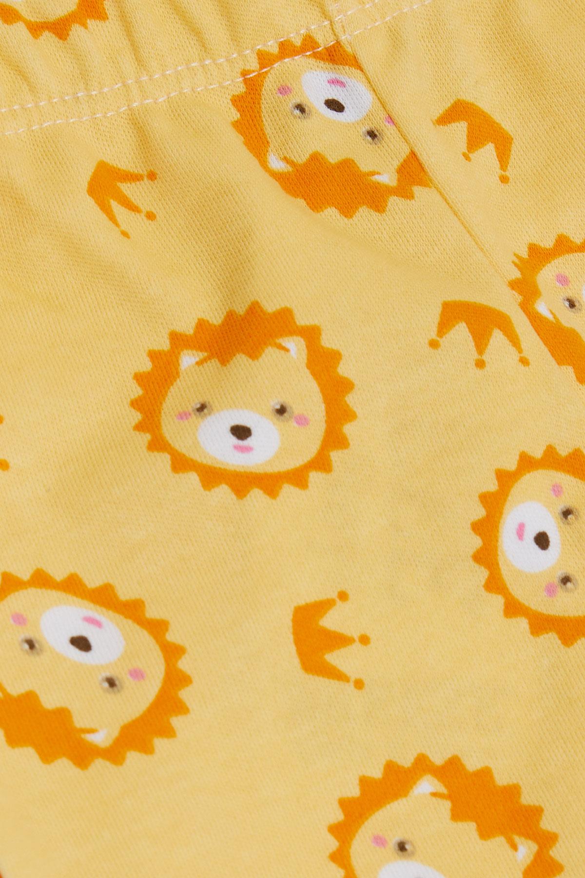 Breeze Kız Bebek Patikli Alt Sevimli Aslancık Desenli Sarı (6 Ay)