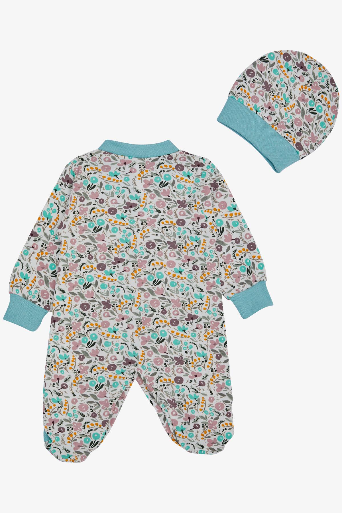 Breeze Kız Bebek Patikli Tulum Çiçek Desenli Karışık Renk (0-6 Ay)