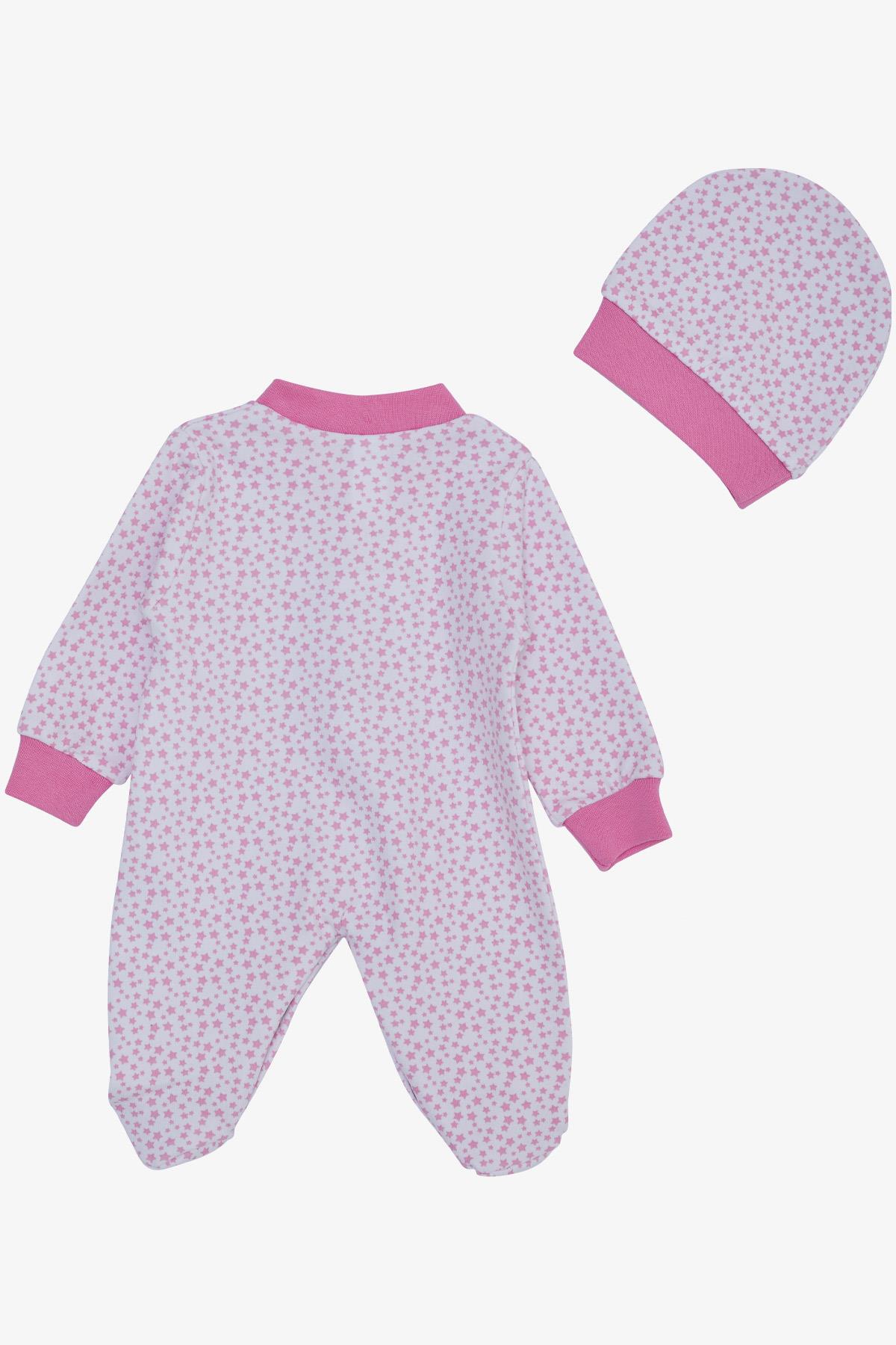 Breeze Kız Bebek Patikli Tulum Minik Yıldız Desenli Beyaz (0-6 Ay)