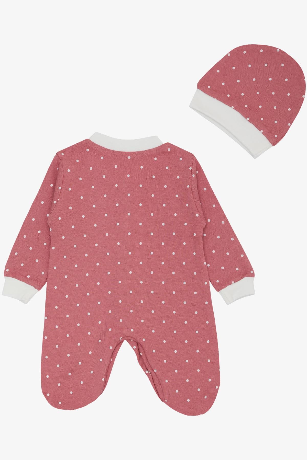 Breeze Kız Bebek Patikli Tulum Puantiyeli Gülkurusu (0-6 Ay)
