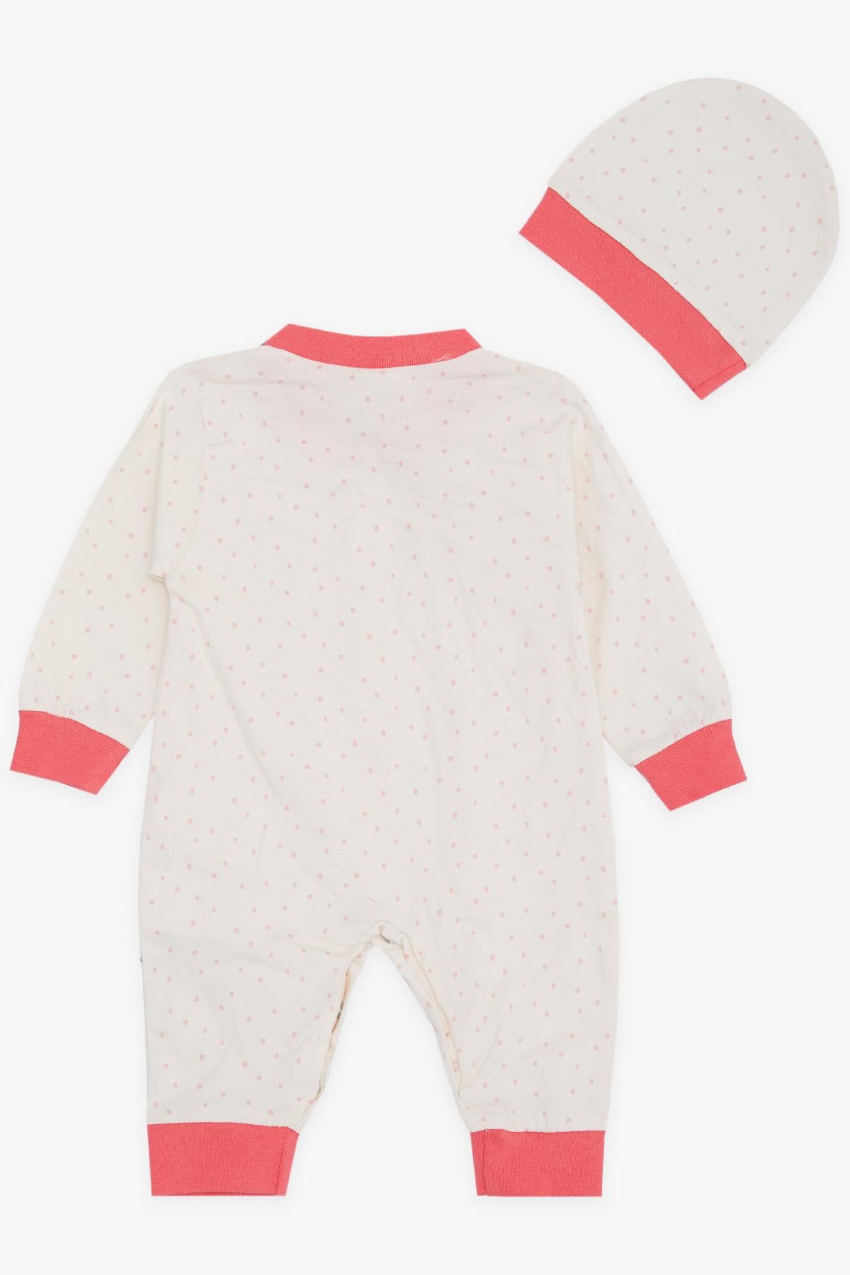 Breeze Kız Bebek Patikli Tulum Puantiye Desenli Krem (0-6 Ay)