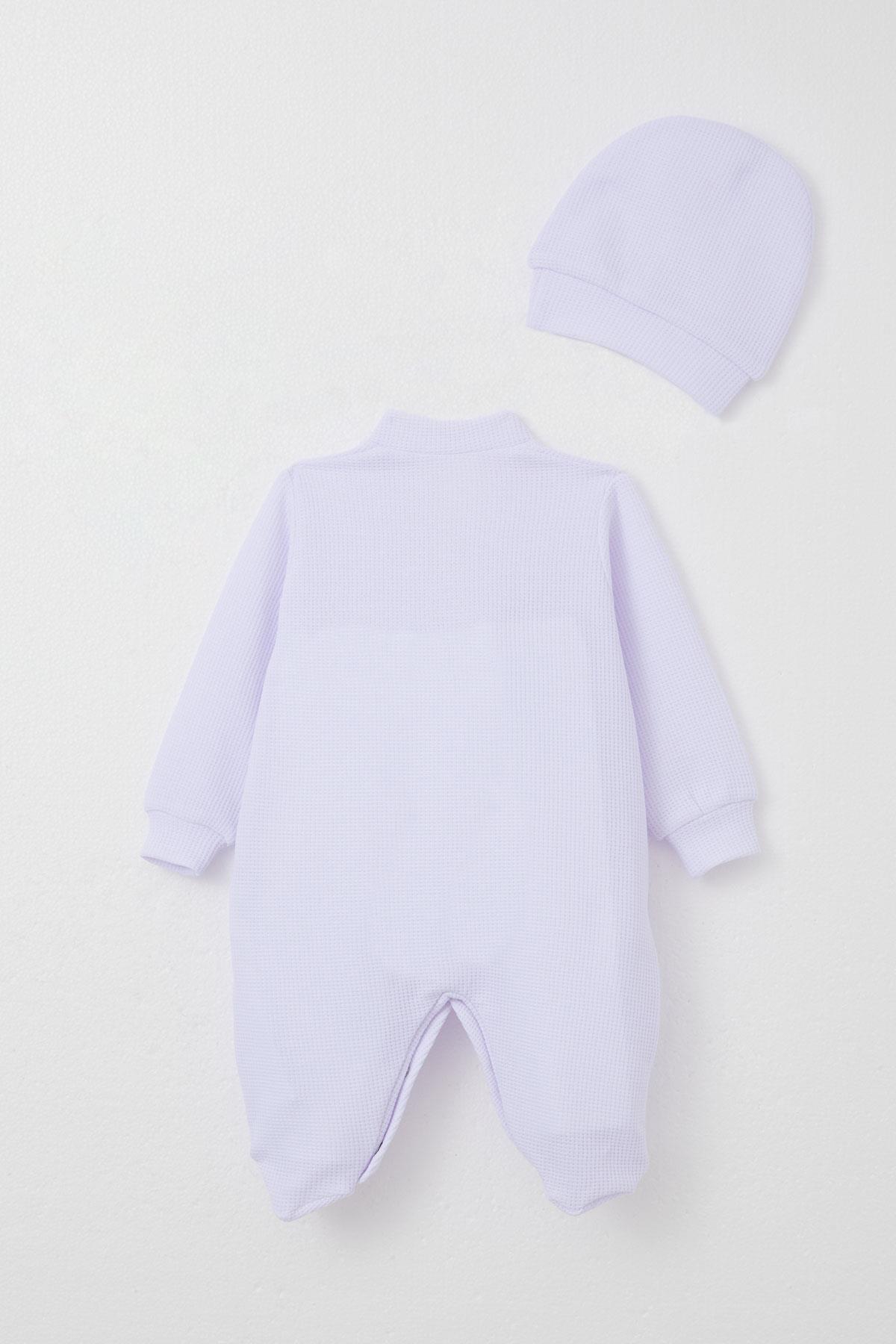Breeze Kız Bebek Patikli Tulum Sevimli Tavşancık Armalı Açık Lila (0-6 Ay)