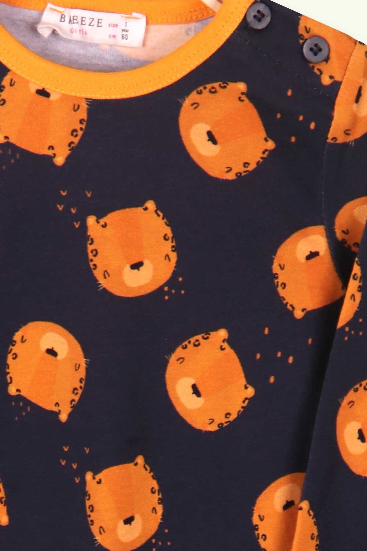 Breeze Kız Bebek Pijama Takımı Ayıcıklı Antrasit (9 Ay-3 Yaş)