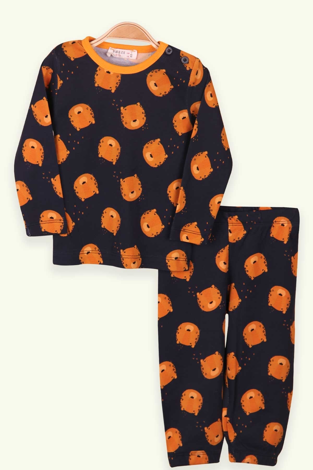 Breeze Kız Bebek Pijama Takımı Ayıcıklı Antrasit (9 Ay-3 Yaş)