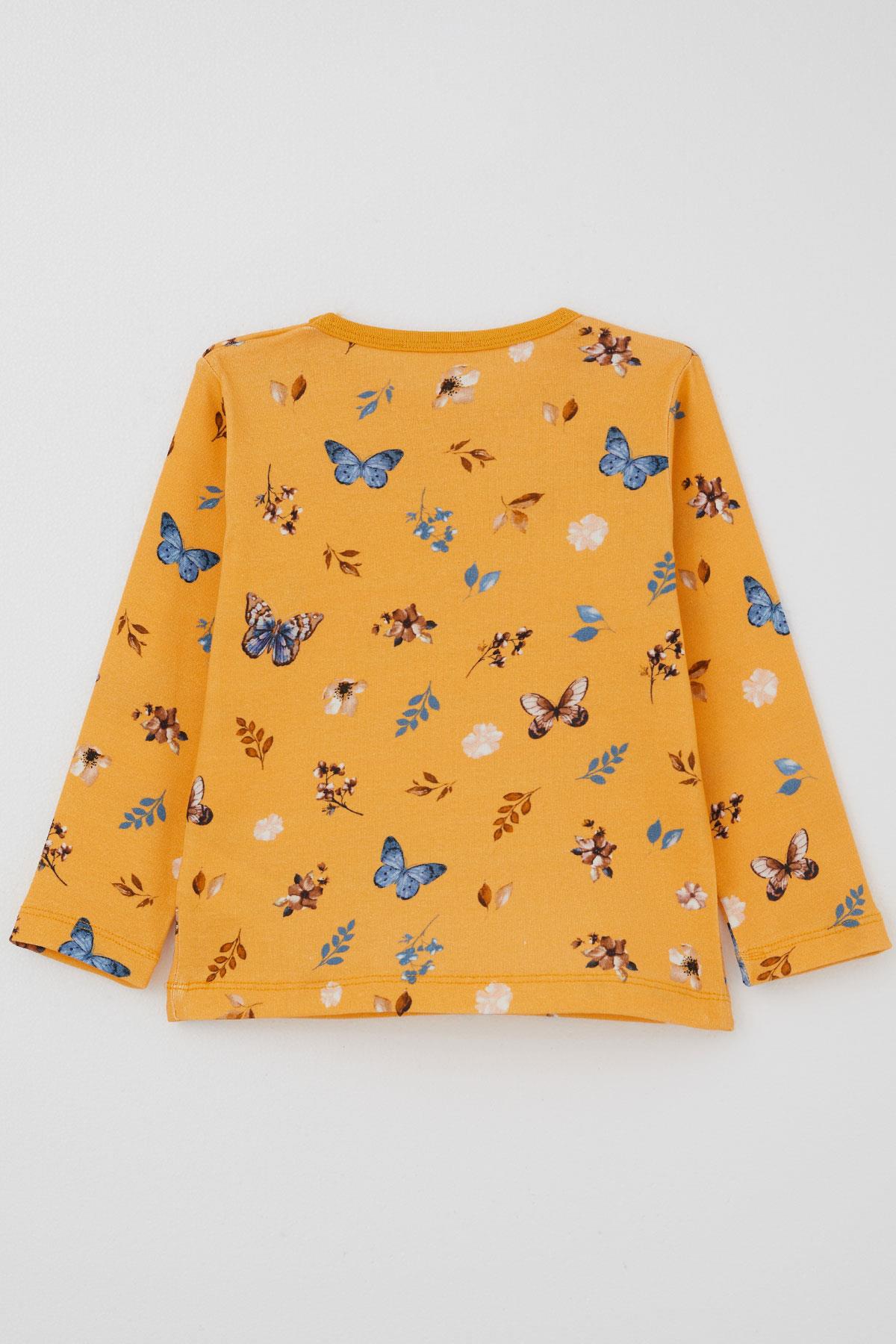 Breeze Kız Bebek Pijama Takımı Bahar Temalı Kelebek Rüyası Sarı (9 Ay-3 Yaş)