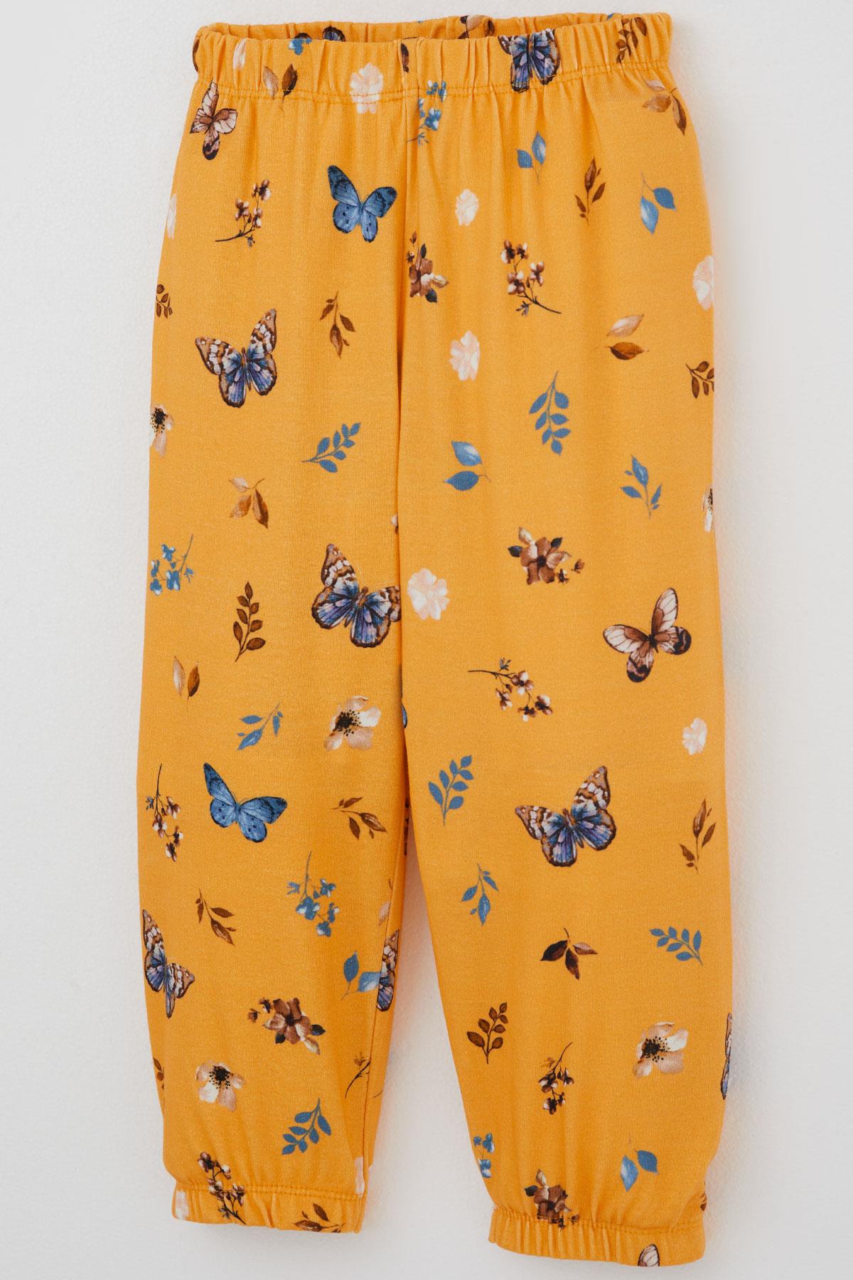 Breeze Kız Bebek Pijama Takımı Bahar Temalı Kelebek Rüyası Sarı (9 Ay-3 Yaş)