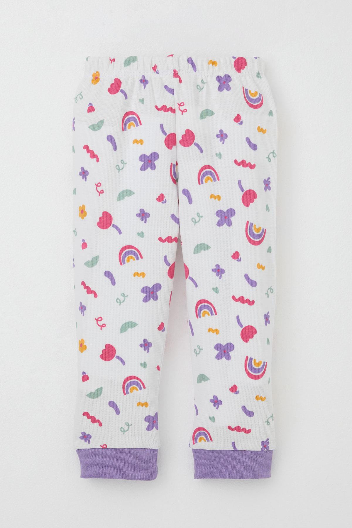 Breeze Kız Bebek Pijama Takımı Baharın Renkleri Beyaz (4 Ay-1 Yaş)