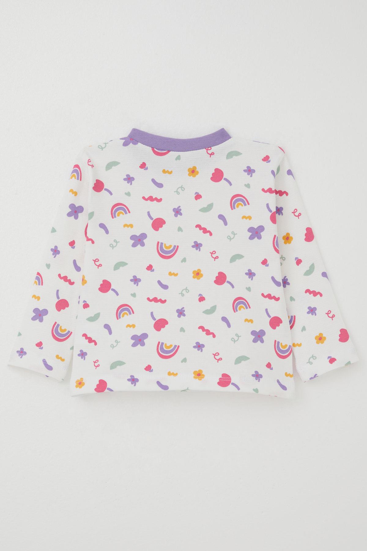 Breeze Kız Bebek Pijama Takımı Baharın Renkleri Beyaz (4 Ay-1 Yaş)