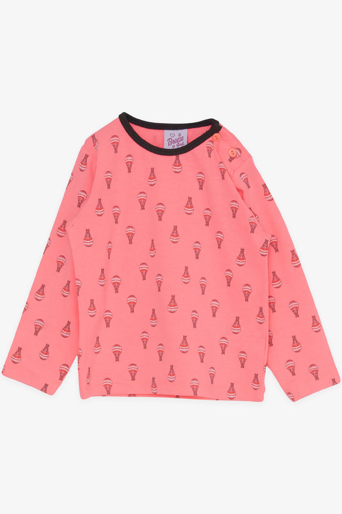 Breeze Kız Bebek Pijama Takımı Balon Desenli Neon Pembe (9 Ay-3 Yaş)