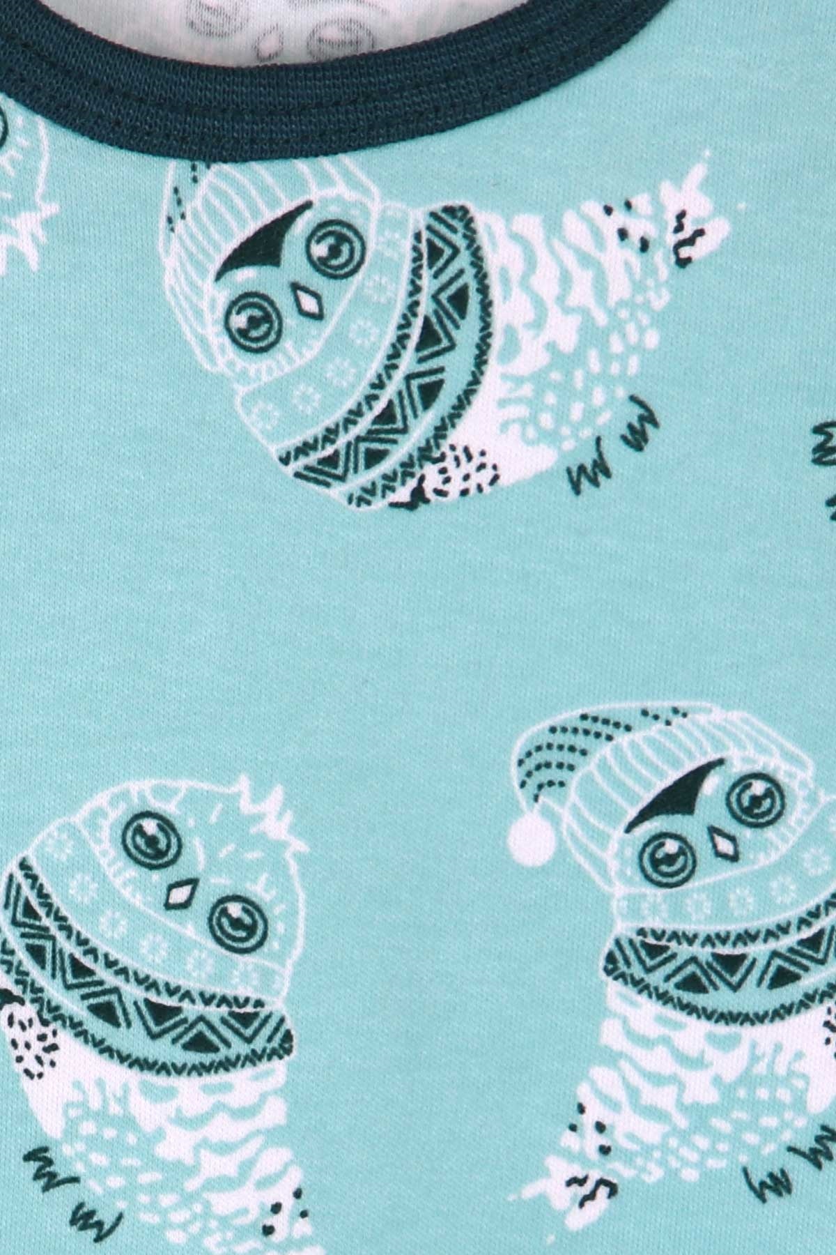 Breeze Kız Bebek Pijama Takımı Baykuşlu Mint Yeşili (9 Ay-3 Yaş)